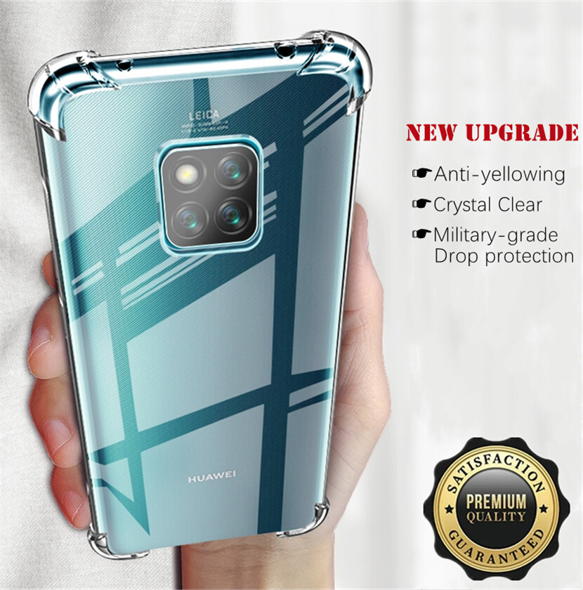 For Huawei Mate 20 Pro LYA-L29 L09 L0C Slim Crystal Clear Soft TPU Bumper Cushion Jelly Case with Four Reinforced Corners Transparent Scratch Resistant Protective Cover