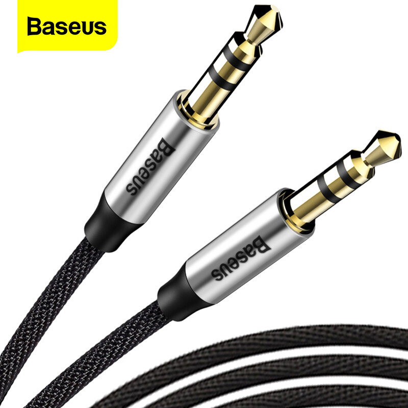 Baseus Jack 3.5 Audio Cable 3.5mm Male to Male Stereo Aux Cable for Car Headphone Speaker Gold Plated 3.5mm Braid Line Aux Cable