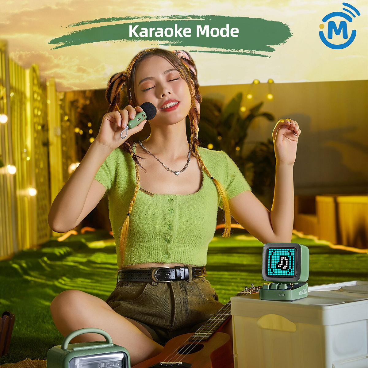 [SG warranty]Divoom Ditoo Plus / with Mic Retro Pixel Bluetooth Portable Speaker Alarm Clock DIY LED Screen gift Home decoration