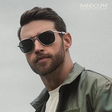 Randolph Eyewear Aviator Sunglasses for Men & Women – Non-Polarized & Polarized Lenses, Matte Chrome UV Protection Sunglasse